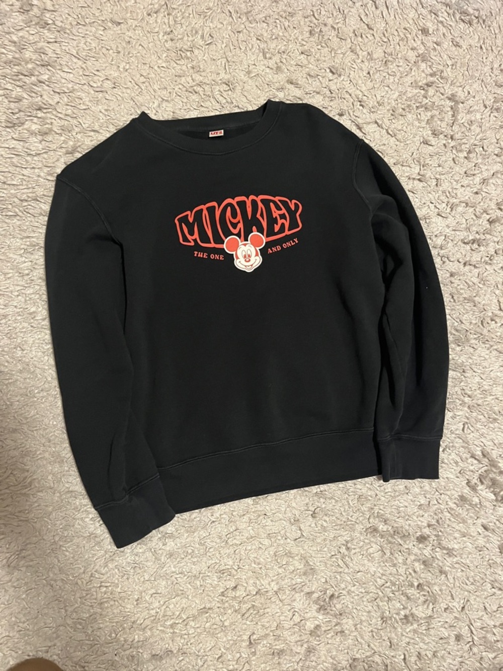 Uniqlo Black Sweatshirt with Red Mickey Graphic